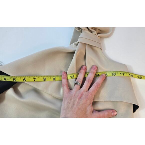 Halston Heritage Sand One Shoulder Sleeveless Dress formal prom 6 neutral midi - Picture 11 of 11